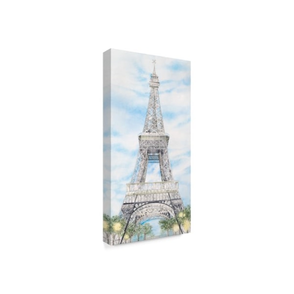 Sharon Pitts 'Eiffel Tower Centered' Canvas Art,12x24